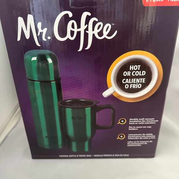 Mr Coffee two piece travel mug and thermal bottle green - Picture 2 of 3